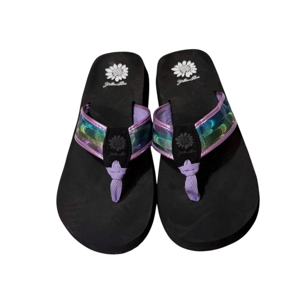 Yellow Box Fortina Lavendar Hologram Thong Flip-Flop S Women’s 9 Platform NEW